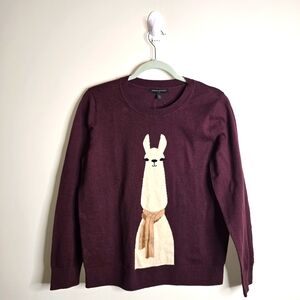 Banana Republic Burgundy Sweater with Llama